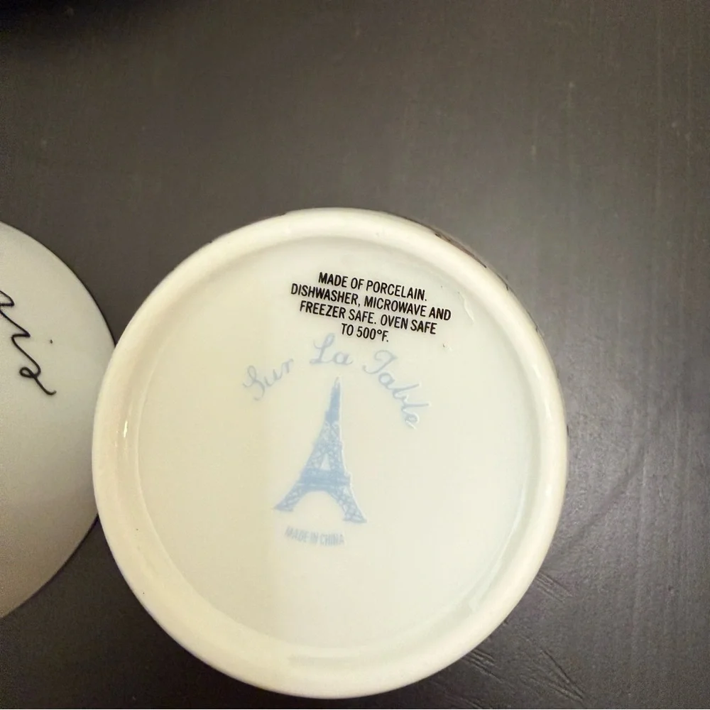Sur La Table Small Plate And Cup Bowl Set Of 2 Paris Eiffel Tower Porcelain